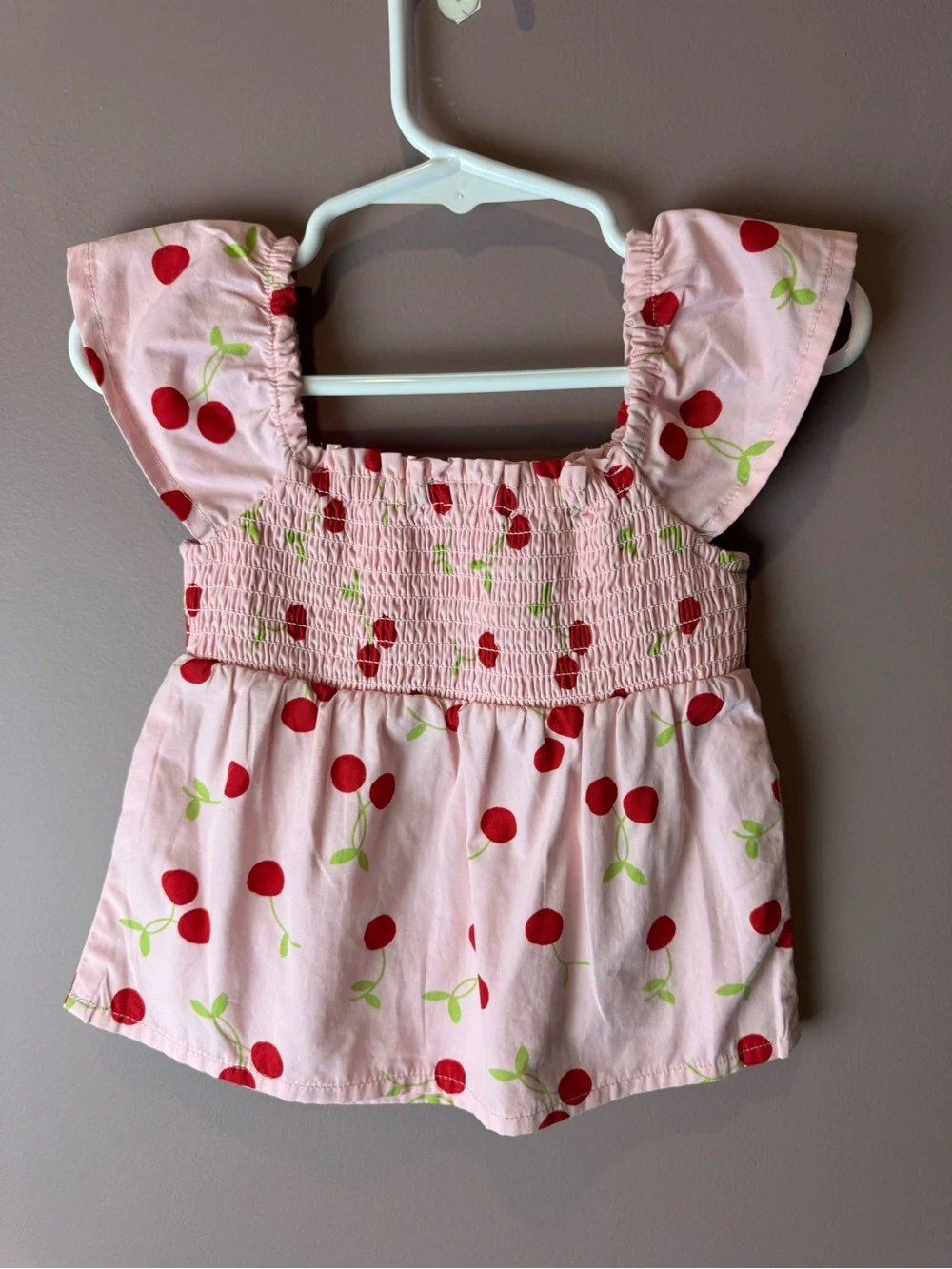Gymboree Pink Cherry Red Smocked Top 2T